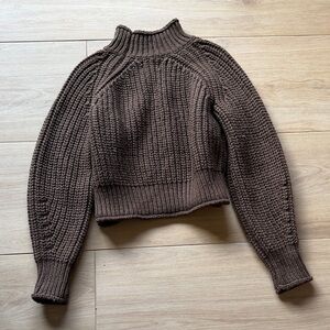 Cozy Chocolate Knit Turtleneck Sweater